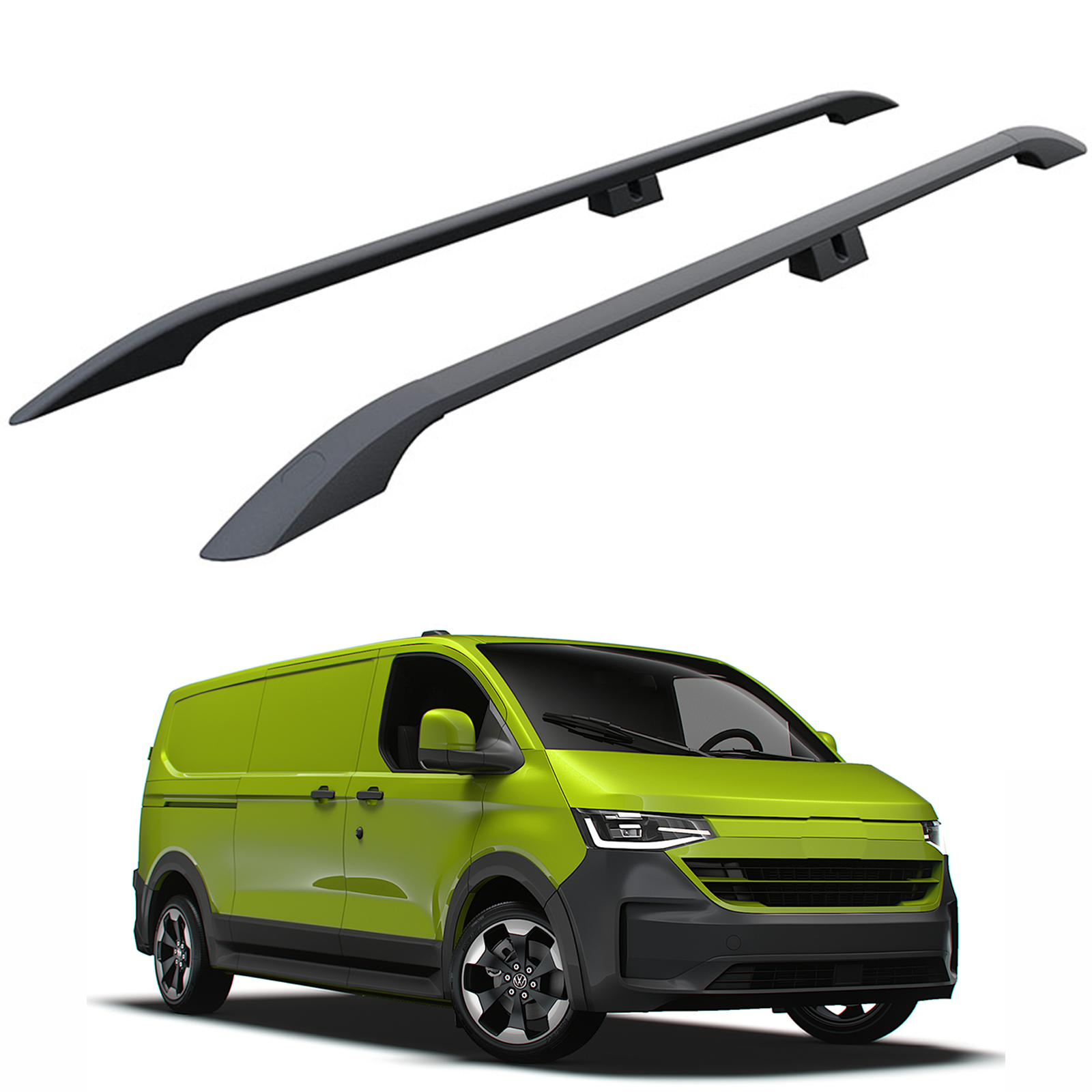 For Volkswagen Transporter T7 SWB 2025-2026 Roof Side Rails – Plus Model, Aluminum Black