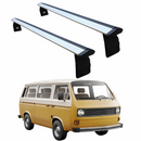 For Volkswagen Transporter T3 1980-1990 Roof Rack Cross Bars Rain Gutters Silver 2 QTY-1