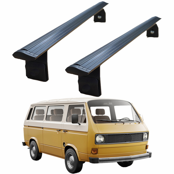 For Volkswagen Transporter T3 1980-1990 Roof Rack Cross Bars Rain Gutters Silver 2 QTY