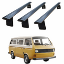 For Volkswagen Transporter T3 1980-1990 Roof Rack Cross Bars Rain Gutters Black 3 QTY-1