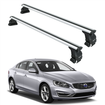 Für Volvo S60 2010-13 Dachträger Querträger Metallhalterung Normales Dach Alu Silber