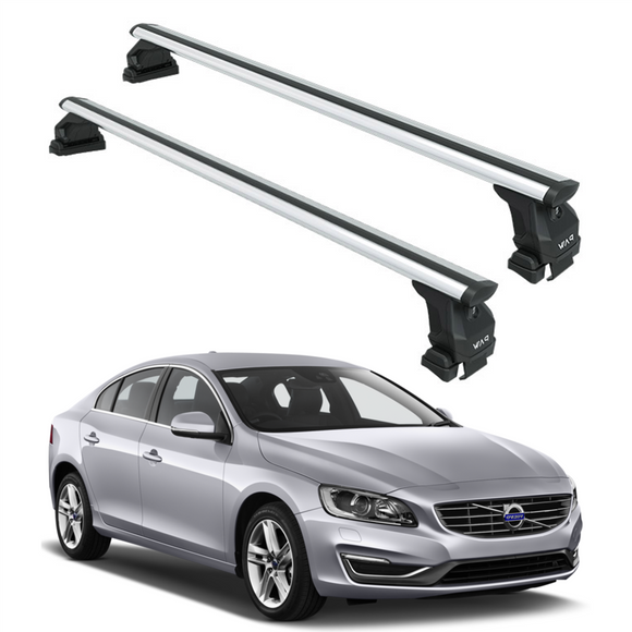 Für Volvo S60 2010-13 Dachträger Querträger Metallhalterung Normales Dach Alu Silber