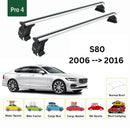 For Volvo S90 2016-2025 Roof Rack Cross Bar Normal Roof Alu Silver-2