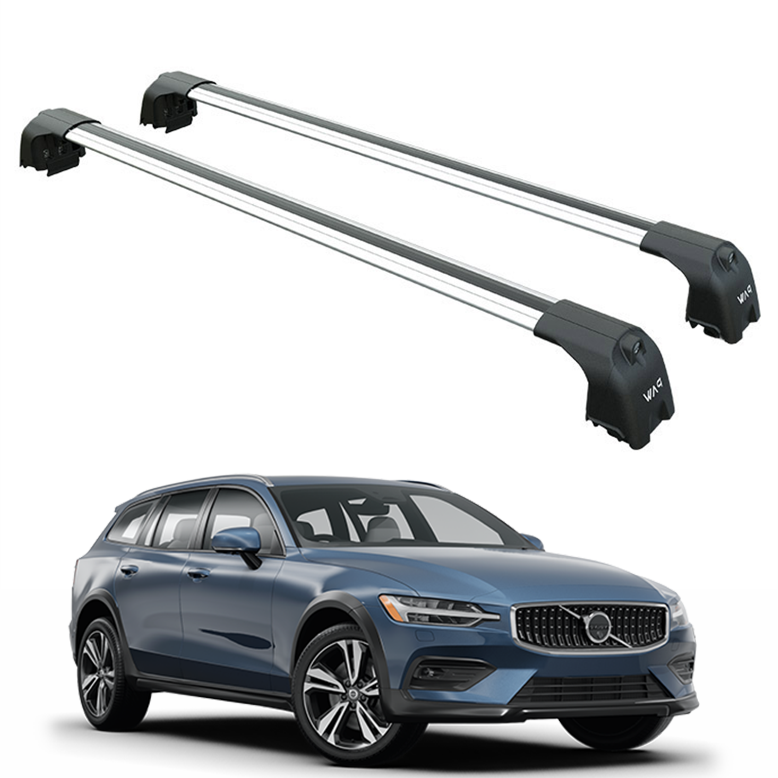 For Volvo V60 Cross Country 2018-2025 Roof Rack Cross Bar Flush Rail Silver