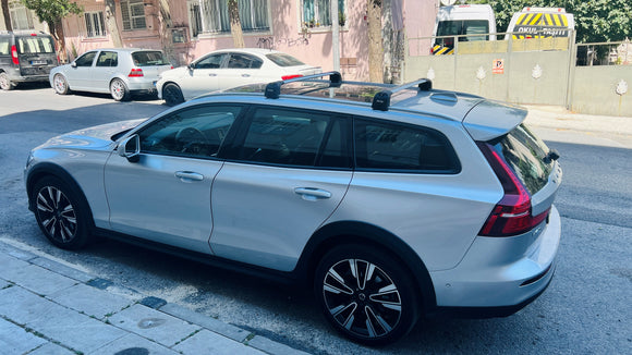 Volvo V60 Cross Country 2018-2026 Roof Rack Cross Bar Flush Rail Black