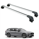 For Volvo V60 Estate 2018-2025 Roof Rack Cross Bar Flush Rail Alu Silver-1