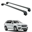 Für Volvo XC90 2015-Up Dachträger Querstange Metallhalterung Flush Rail Alu Schwarz-1
