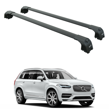 For Volvo XC90 2015-2025  Roof Rack Cross Bar Flush Rail Alu Black