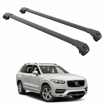 For Volvo XC90 2015-2025 Roof Rack Cross Bar Raised Rail Black