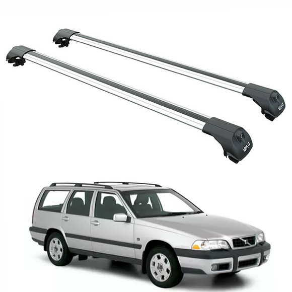 For Volvo XC70 2000-2007 Roof Rack Cross Bar Raised Rail Silver