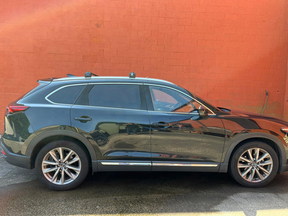 Für Mazda CX-9 (KE) 2016-Up Dachträgersystem Träger Querstangen Aluminium abschließbar Hochwertige Metallhalterung Silber