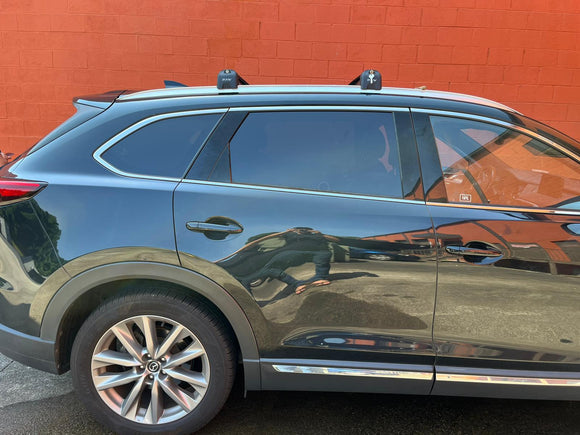 For Mazda CX-9 (TC) 2016-2023 Roof Rack Cross Bars Flush, Black