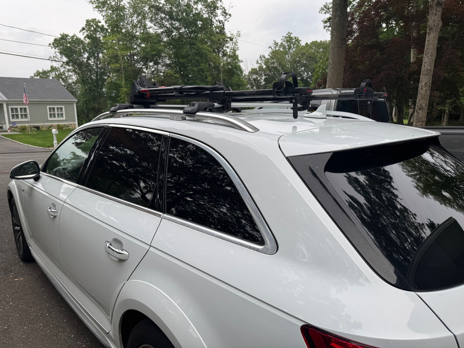 For Audi A4 Allroad B9 2015-2019 Roof Rack Cross Bars Raised Rail Silver