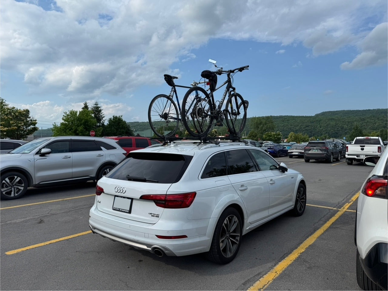 For Audi A4 Allroad B9 2015-2019 Roof Rack Cross Bars Raised Rail Silver