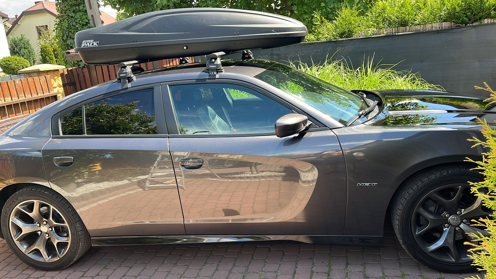 For Dodge Charger 2011-2023 Roof Rack Cross Bars Normal Roof Alu Black