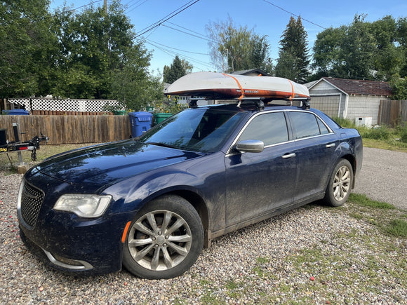 For Chrysler 300 2013-2023 Roof Rack System, Aluminium Cross Bar, Lockable, Silver