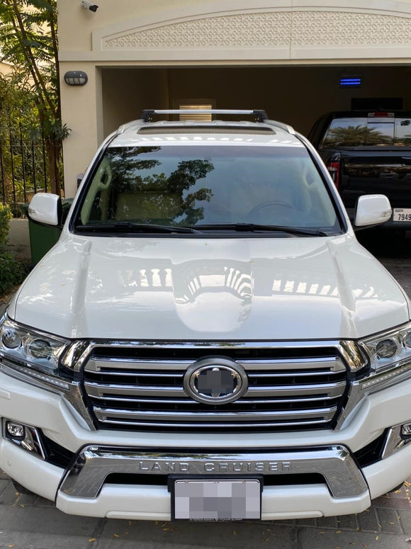 Für Toyota Land Cruiser 2010-Up Dachträger Querstange Metallhalterung Flush Rail Alu Schwarz