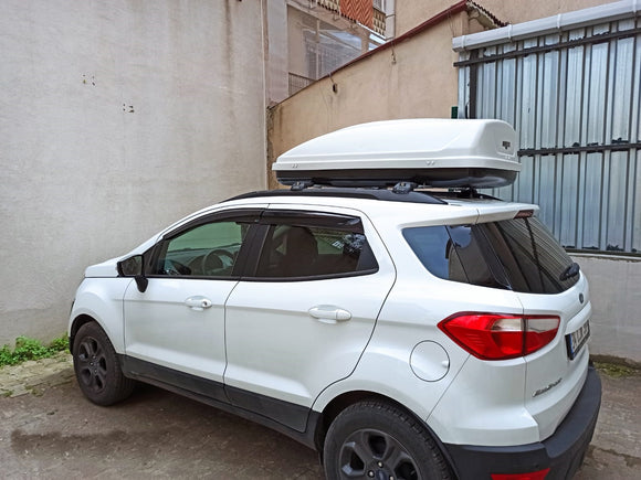 Für Ford EcoSport 2018-Up Dachträgersystem, Aluminium-Querstange, Metallhalterung, abschließbar, Schwarz 
