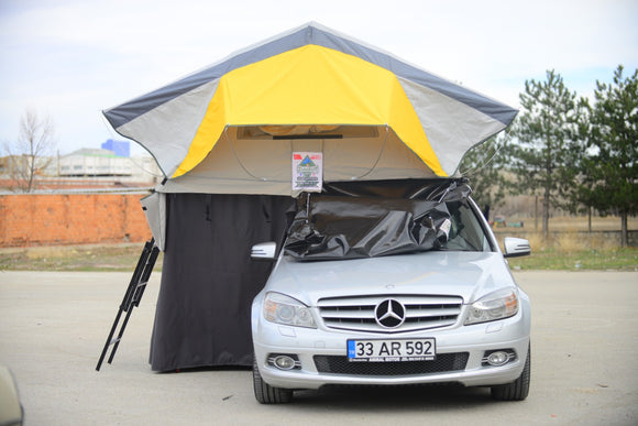 Rooftop Tents:All Season with Rainfly Shoes Bag Ladder 2+1 Pax Large Door High Density Mattress