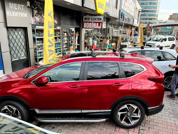 For Honda CR-V MK5 2017-2022 Roof Rack Cross Bars Metal Bracket Flush Rail Alu Silver