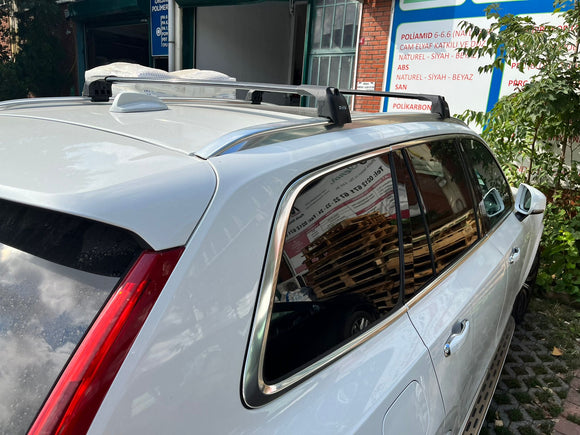 Für Volvo XC90 2015-Up Dachträger Querstange Metallhalterung Flush Rail Alu Silber