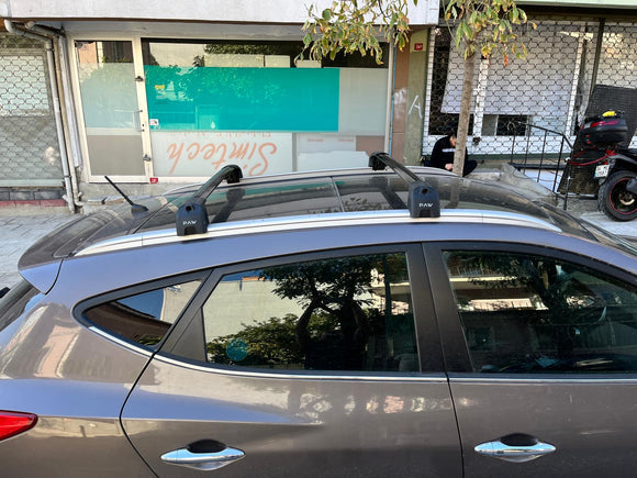 For Hyundai iX35 2010-2015 Roof Rack Cross Bars Flush Rail Alu Silver