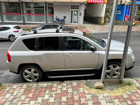 For Jeep Compass (2011-2017) Roof Rack Cross Bars Flush Rail, Black