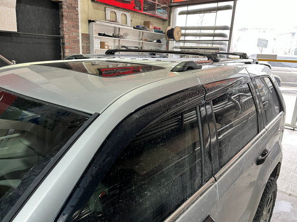 For Jeep Grand Cherokee WK 2005-2011 Roof Rack Cross Bars Raised Rail Alu Black