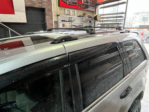 Für Jeep Grand Cherokee 2005–2010 Dachträgersystem, Aluminium-Querstange, Metallhalterung, abschließbar, Silber