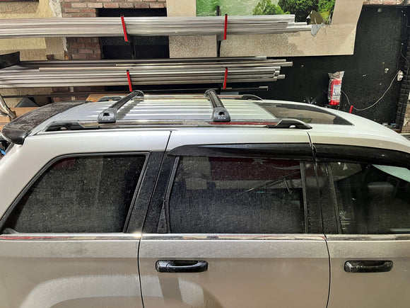Für Jeep Grand Cherokee 2005–2010 Dachträgersystem, Aluminium-Querstange, Metallhalterung, abschließbar, Silber