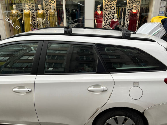 Für Toyota Auris TouringSport 2013-Up Dachträger Querträger Metallhalterung Flush Rail Alu Schwarz