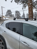 Für Alfa Romeo Stelvio 2017-Up Dachträgersystem, Aluminium-Querstange, Metallhalterung, bündige Schienen, Schwarz-5