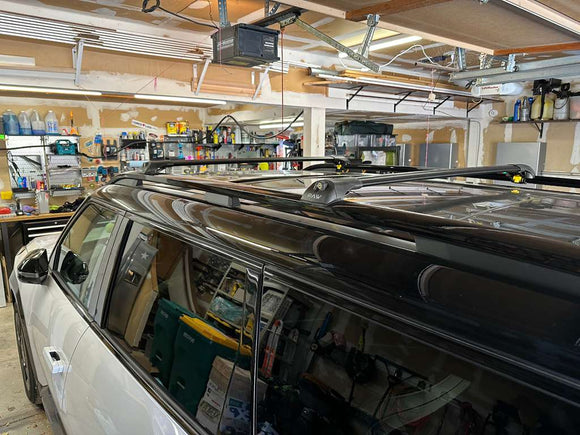 For Kia EV9 (2023-2025) Roof Rack Cross Bars Raised Rail, Black