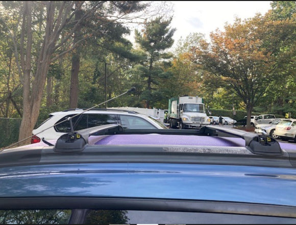 For Subaru Baja (2002-2006) Roof Rack Cross Bars Raised Rail, Black