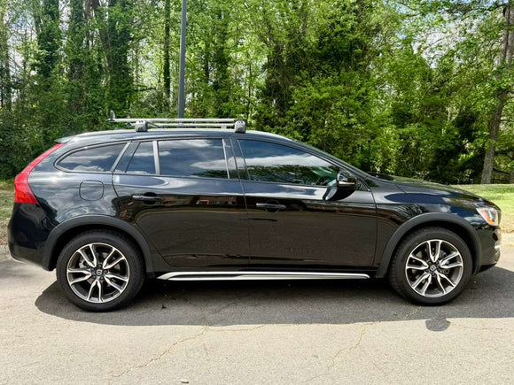 Für Volvo V60 Kombi 2010–18, Dachträger, Querstange, Metallhalterung, bündige Schiene, Schwarz