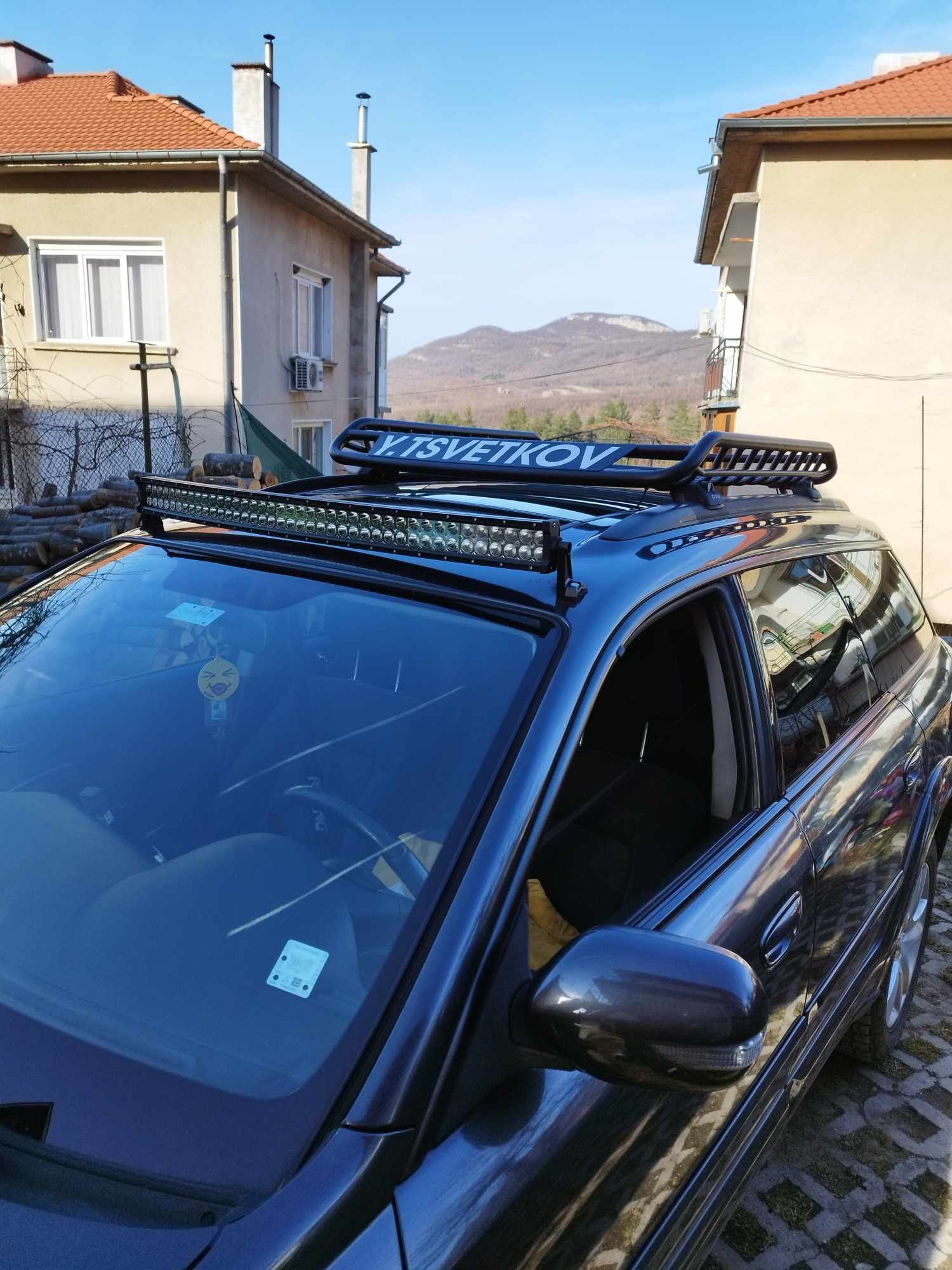 For Subaru Outback Wagon B13 2003-2009 Roof Rack Cross Bars Raised Rail Alu Black