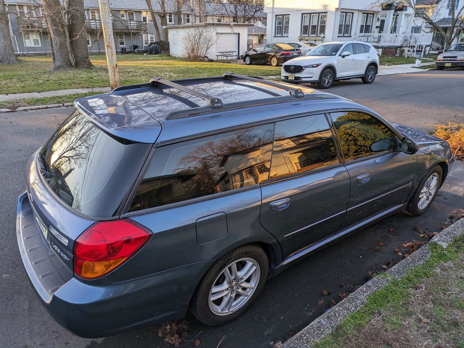 Für Subaru Outback Wagon 2014–20 Dachträger, Querträger, Metallhalterung, erhöhte Schiene, Alu, Schwarz