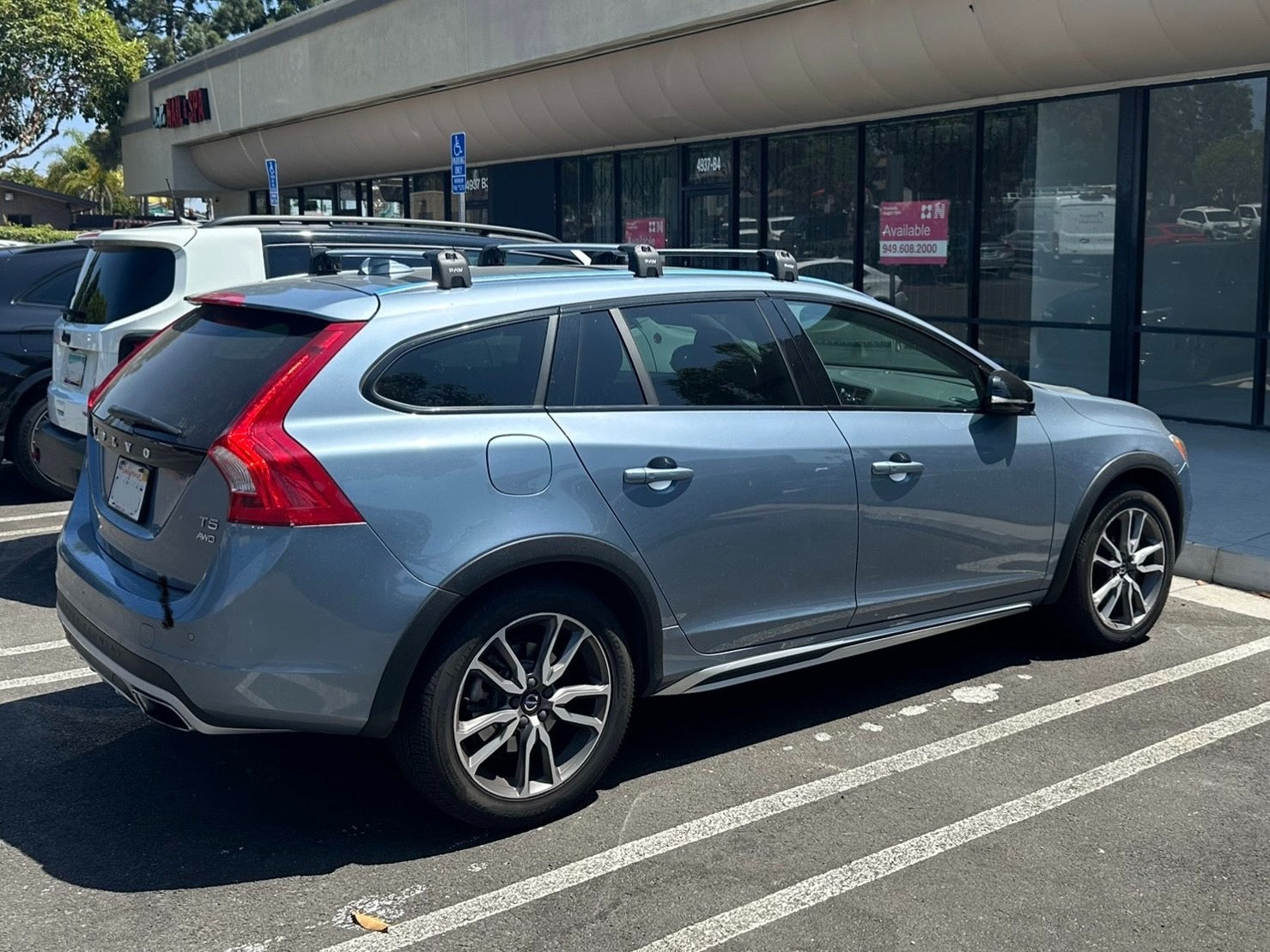 For Volvo V60 Estate 2010-2018 Roof Rack Cross Bar Flush Rail Silver