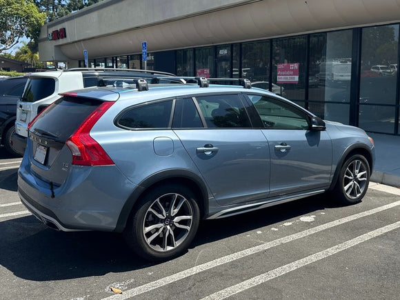 For Volvo V60 Estate 2010-2018 Roof Rack Cross Bar Flush Rail Black