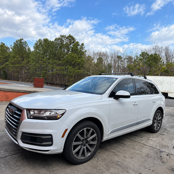 Für Audi Q7 ab 2016 Dachträger-Dachträgersystem, Aluminium-Querstange, Metallhalterung, bündige Schienen, Silber