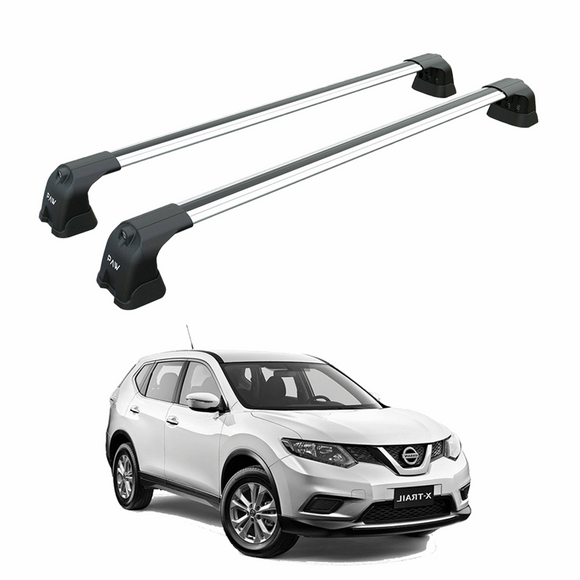 For Nissan X-Trail T32 2014-2021 Roof Rack System, Aluminium Cross Bar, Fix Point, Silver