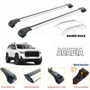 For GMC Acadia/Denali 2010-2016 Roof Rack Cross Bars Raised Rail Alu Silver-2