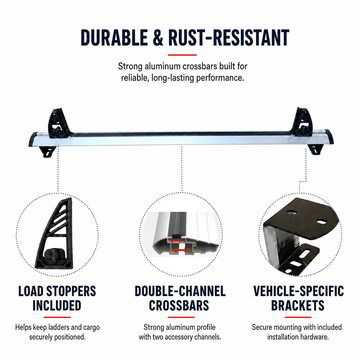 For Volkswagen ID. Buzz Ladder Roof Rack Carrier Cross Bars Aluminum, 3 Qty - 0