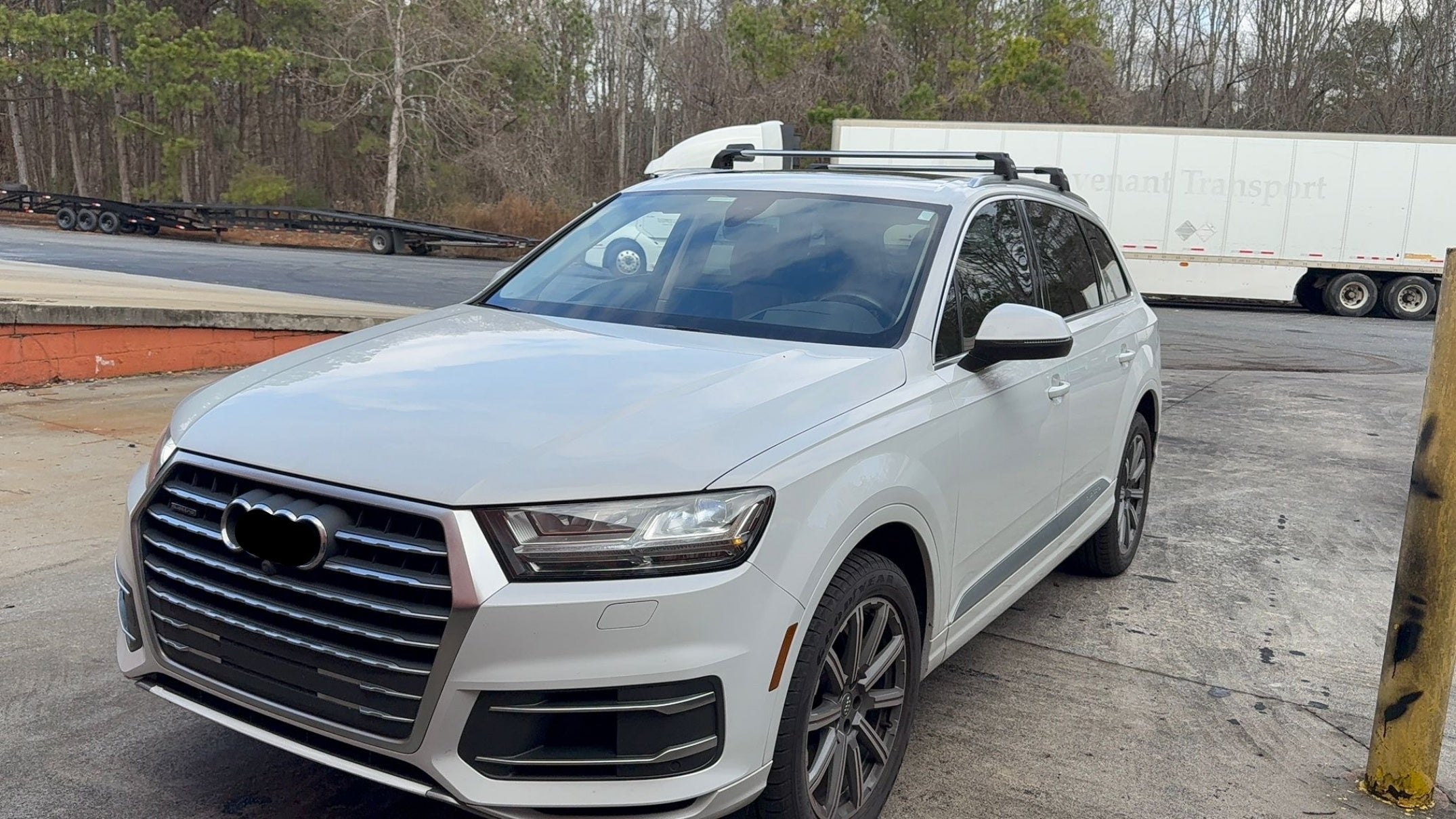 Für Audi Q7 ab 2016 Dachträger-Dachträgersystem, Aluminium-Querstange, Metallhalterung, bündige Schienen, Silber