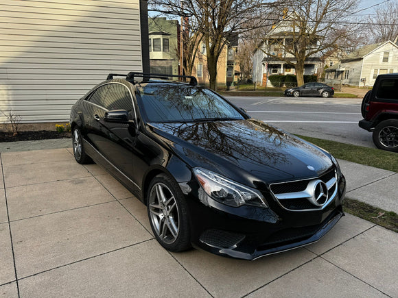 For Mercedes Benz E Coupe C207 2010-2018 Roof Rack Cross Bars Fix Point Alu Black