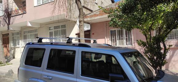 For Jeep Commander XK 2006-2010 Roof Rack Cross Bars Fix Channeled Alu Black