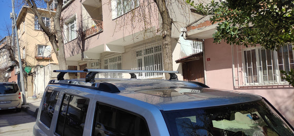 For Jeep Commander XK 2006-2010 Roof Rack Cross Bars Fix Channeled Alu Black