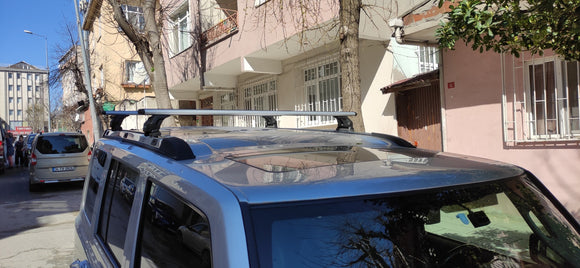 For Jeep Commander XK 2006-2010 Roof Rack Cross Bars Fix Channeled Alu Black