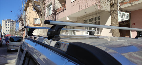 For Jeep Commander XK 2006-2010 Roof Rack Cross Bars Fix Channeled Alu Black