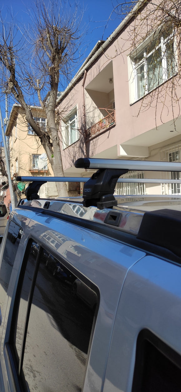 For Jeep Commander XK 2006-2010 Roof Rack Cross Bars Fix Channeled Alu Silver